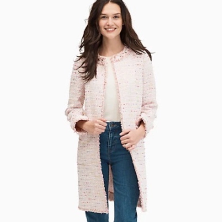 Kate Space Tweed Open Coat Nwt
